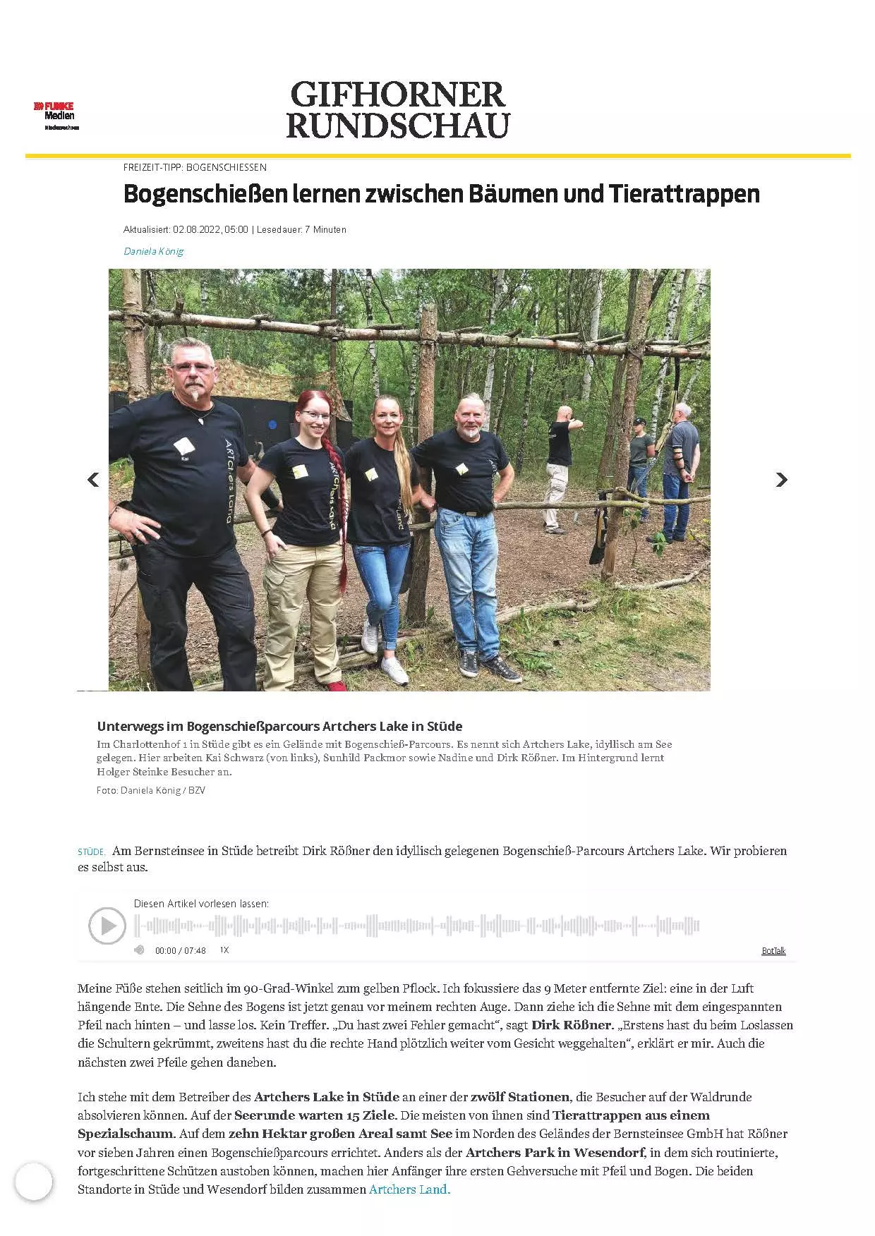 Bogenschießen lernen zwischen Bäumen und Tierattrappen Gifhorner Rundschau95752 Seite 1